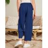 imageFlygo Girls Wide Leg Pants Casual Flowy Elastic Waist Palazzo Harem Trousers with Pockets 514YNavy