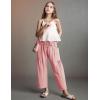 imageFlygo Girls Wide Leg Pants Casual Flowy Elastic Waist Palazzo Harem Trousers with Pockets 514YPink