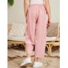 imageFlygo Girls Wide Leg Pants Casual Flowy Elastic Waist Palazzo Harem Trousers with Pockets 514YPink