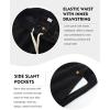 imageFlygo Mens Linen Pants Casual Wide Leg Baggy Pants Summer Cotton Elastic Waist Yoga Beach Palazzo TrousersBlack