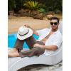 imageFlygo Mens Linen Pants Casual Wide Leg Baggy Pants Summer Cotton Elastic Waist Yoga Beach Palazzo TrousersBrown