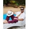 imageFlygo Mens Linen Pants Casual Wide Leg Baggy Pants Summer Cotton Elastic Waist Yoga Beach Palazzo TrousersWine Red