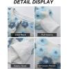 imageFlygo Womens Cropped Floral Print Bomber Jacket Warm Fleece Varsity Jacket Casual Button Down Puff Sleeve Coat OuterwearLight Blue