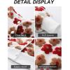 imageFlygo Womens Cropped Floral Print Bomber Jacket Warm Fleece Varsity Jacket Casual Button Down Puff Sleeve Coat OuterwearRed Khaki