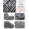 imageFlygo Womens Plaid Pajamas Sets 2 Piece Cotton Pj Set Puff Sleeve Ruffle Babydoll Shirt Gingham Pants Lounge SetsBlack