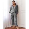 imageFlygo Womens Plaid Pajamas Sets 2 Piece Cotton Pj Set Puff Sleeve Ruffle Babydoll Shirt Gingham Pants Lounge SetsBlack