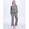 imageFlygo Womens Plaid Pajamas Sets 2 Piece Cotton Pj Set Puff Sleeve Ruffle Babydoll Shirt Gingham Pants Lounge SetsBlack