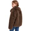 imageFlygo Girls Faux Fur Coat Kids Fluffy Long Sleeve Lapel Collar Open Front Jacket Warm Winter Shaggy Outwear with PocketsBrown