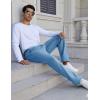 imageFlygo Mens Fleece Lined Sherpa Sweatpants Winter Warm Pants Jogger Lounge Athletic Pant with PocketsBluegreyopen Bottom