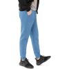 imageFlygo Mens Fleece Lined Sherpa Sweatpants Winter Warm Pants Jogger Lounge Athletic Pant with PocketsBluegreyribbed Bottom