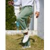 imageFlygo Mens Fleece Lined Sherpa Sweatpants Winter Warm Pants Jogger Lounge Athletic Pant with PocketsGreenopen Bottom