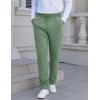 imageFlygo Mens Fleece Lined Sherpa Sweatpants Winter Warm Pants Jogger Lounge Athletic Pant with PocketsGreenopen Bottom