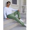 imageFlygo Mens Fleece Lined Sherpa Sweatpants Winter Warm Pants Jogger Lounge Athletic Pant with PocketsGreenopen Bottom