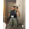 imageFlygo Mens Graphic Print Camo Shorts Fashion Designer Workout Shorts Retro Casual Cool Streetwear Short Pants02 Tree Print Green