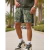 imageFlygo Mens Graphic Print Camo Shorts Fashion Designer Workout Shorts Retro Casual Cool Streetwear Short Pants02 Tree Print Green