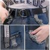 imageFlygo Womens High Waisted Midi Long Ripped Slit Denim Jeans Skirt BeltBlue