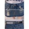 imageFlygo Womens High Waisted Midi Long Ripped Slit Denim Jeans Skirt BeltBlue
