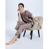 imageFlygo Womens Plaid 2 Piece Pajamas Sets Gingham Button Down Puff Sleeve Babydoll Shirt Ruffle Pants Y2K Pjs Lounge SetCoffee