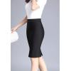 imageFlygo Womens Work Business Office Pencil Skirt Stretchy Knee Length Bodycon SkirtsBlack
