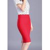imageFlygo Womens Work Business Office Pencil Skirt Stretchy Knee Length Bodycon SkirtsRed