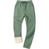 imageFlygo Mens Fleece Lined Sherpa Sweatpants Winter Warm Pants Jogger Lounge Athletic Pant with PocketsGreenopen Bottom