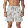 imageFlygo Mens Graphic Print Camo Shorts Fashion Designer Workout Shorts Retro Casual Cool Streetwear Short Pants01 Maple Leaf Grey