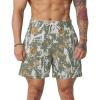 imageFlygo Mens Graphic Print Camo Shorts Fashion Designer Workout Shorts Retro Casual Cool Streetwear Short Pants03 Maple Leaf Green