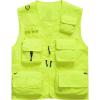 imageFlygo Mens Casual Lightweight Outdoor Fishing Work Safari Travel Photo Cargo Vest Jacket Multi PocketsFluorescent Yellow