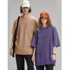 imageFlygo 3 Pack Men Oversized T Shirts Acid Washed Unisex Tee Loose Fit Short Sleeve Casual Streetwear Baggy Basic TopsPurple