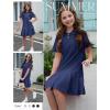 imageFlygo Girls Athletic Polo Dress for Tennis Golf Breathable Pique with Ruffle Trim Short Sleeve Summer Active Sports DressesNavy