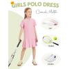 imageFlygo Girls Athletic Polo Dress for Tennis Golf Breathable Pique with Ruffle Trim Short Sleeve Summer Active Sports DressesPink