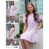 imageFlygo Girls Athletic Polo Dress for Tennis Golf Breathable Pique with Ruffle Trim Short Sleeve Summer Active Sports DressesPurple