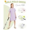 imageFlygo Girls Athletic Polo Dress for Tennis Golf Breathable Pique with Ruffle Trim Short Sleeve Summer Active Sports DressesPurple