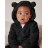 imageFlygo Girls Boys Fleece Hooded Jacket Unisex Toddler Sweatshirt Bear Ear Zip Up Sweater Outwear HoodieBlack