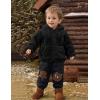 imageFlygo Girls Boys Fleece Hooded Jacket Unisex Toddler Sweatshirt Bear Ear Zip Up Sweater Outwear HoodieBlack