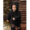 imageFlygo Girls Boys Fleece Hooded Jacket Unisex Toddler Sweatshirt Bear Ear Zip Up Sweater Outwear HoodieBlack