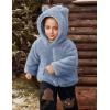imageFlygo Girls Boys Fleece Hooded Jacket Unisex Toddler Sweatshirt Bear Ear Zip Up Sweater Outwear HoodieBlue