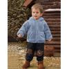 imageFlygo Girls Boys Fleece Hooded Jacket Unisex Toddler Sweatshirt Bear Ear Zip Up Sweater Outwear HoodieBlue