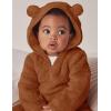 imageFlygo Girls Boys Fleece Hooded Jacket Unisex Toddler Sweatshirt Bear Ear Zip Up Sweater Outwear HoodieBrown