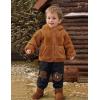 imageFlygo Girls Boys Fleece Hooded Jacket Unisex Toddler Sweatshirt Bear Ear Zip Up Sweater Outwear HoodieBrown