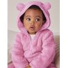 imageFlygo Girls Boys Fleece Hooded Jacket Unisex Toddler Sweatshirt Bear Ear Zip Up Sweater Outwear HoodiePink