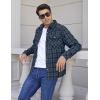 imageFlygo Mens Flannel Shirts Pearl Snap Long Sleeve Checkered Western Cowboy Brushed Plaid Regular Fit ShirtBlue