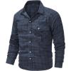 imageFlygo Mens Flannel Shirts Pearl Snap Long Sleeve Checkered Western Cowboy Brushed Plaid Regular Fit ShirtBlue