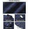 imageFlygo Mens Flannel Shirts Pearl Snap Long Sleeve Checkered Western Cowboy Brushed Plaid Regular Fit ShirtBlue