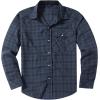 imageFlygo Mens Flannel Shirts Pearl Snap Long Sleeve Checkered Western Cowboy Brushed Plaid Regular Fit ShirtBlue
