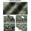 imageFlygo Mens Flannel Shirts Pearl Snap Long Sleeve Checkered Western Cowboy Brushed Plaid Regular Fit ShirtGreen