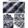 imageFlygo Mens Flannel Shirts Pearl Snap Long Sleeve Checkered Western Cowboy Brushed Plaid Regular Fit ShirtGrey