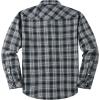 imageFlygo Mens Flannel Shirts Pearl Snap Long Sleeve Checkered Western Cowboy Brushed Plaid Regular Fit ShirtGrey