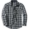 imageFlygo Mens Flannel Shirts Pearl Snap Long Sleeve Checkered Western Cowboy Brushed Plaid Regular Fit ShirtGrey