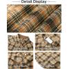 imageFlygo Mens Flannel Shirts Pearl Snap Long Sleeve Checkered Western Cowboy Brushed Plaid Regular Fit ShirtKhaki